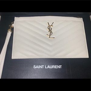 SAINT LAURENT MATELASSÉ LARGE BILL POUCH